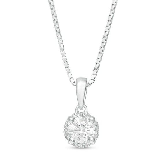Previously Owned - 1/4 CT. T.w. Diamond Frame Pendant in 10K White Gold