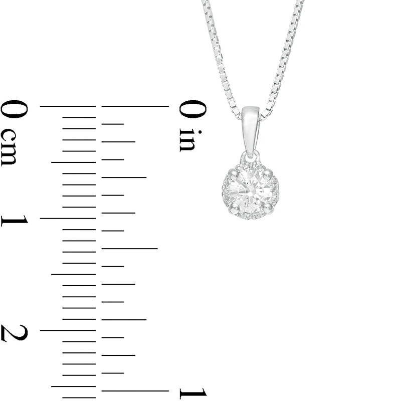 Main Image 3 of Previously Owned - 1/4 CT. T.W. Diamond Frame Pendant in 10K White Gold