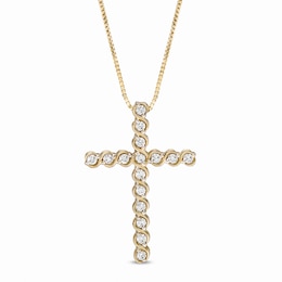 Previously Owned - 1/4 CT. T.W. Diamond Cross Pendant in 10K Gold