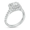 Thumbnail Image 3 of Previously Owned - 1 CT. T.W. Emerald-Cut Diamond Double Frame Engagement Ring in 14K White Gold