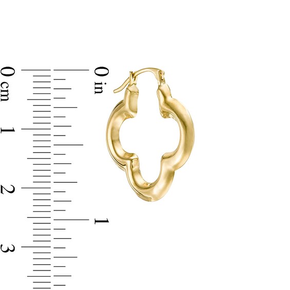 Previously Owned - 22.0mm Four Leaf Clover Hoop Earrings in 14K Gold