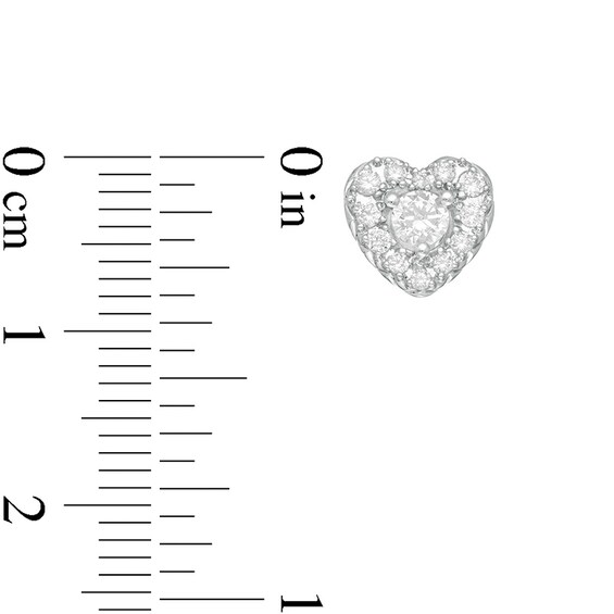 Previously Owned - 1/2 CT. T.w. Diamond Heart Frame Stud Earrings in 10K White Gold