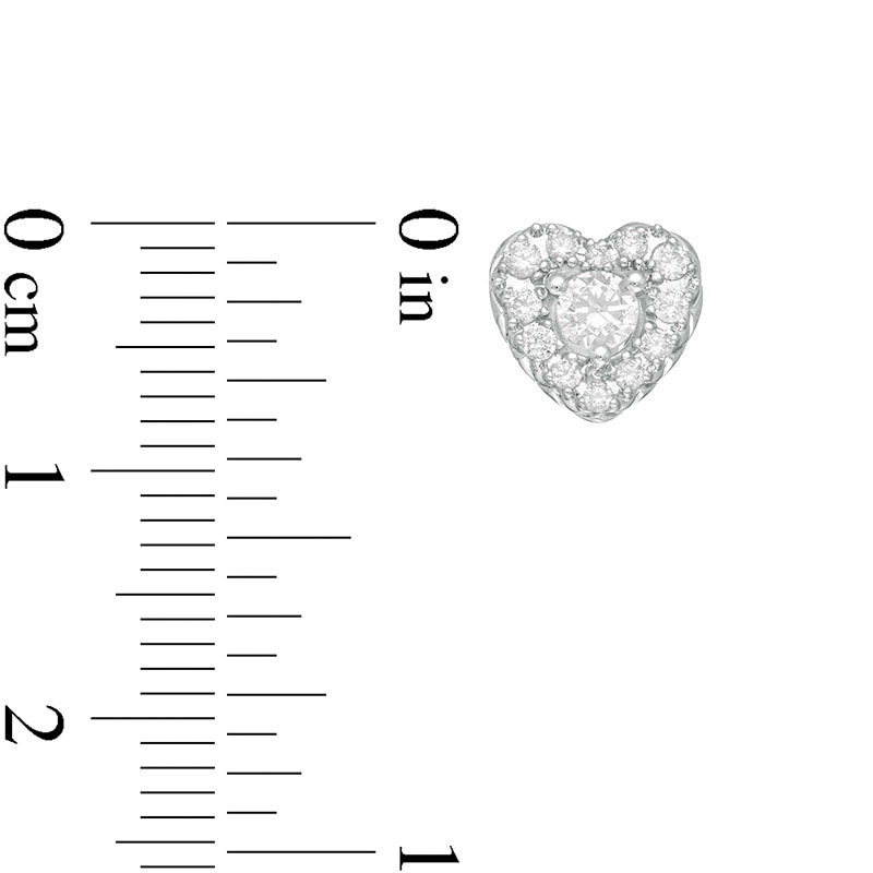 Previously Owned - 1/2 CT. T.W. Diamond Heart Frame Stud Earrings in 10K White Gold