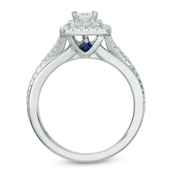Previously Owned - Vera Wang Love Collection 5/8 CT. T.w. Princess-Cut Diamond Engagement Ring in 14K White Gold