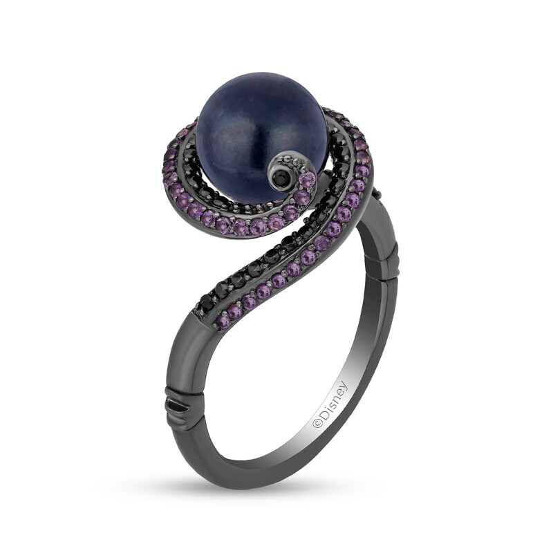 Main Image 2 of Previously Owned-Enchanted Disney Villains Ursula Freshwater Cultured Pearl, Amethyst and 1/4 CT. T.W. Diamond Ring