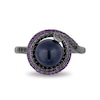 Thumbnail Image 4 of Previously Owned-Enchanted Disney Villains Ursula Freshwater Cultured Pearl, Amethyst and 1/4 CT. T.W. Diamond Ring
