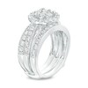 Thumbnail Image 3 of Previously Owned - 2 CT. T.W. Composite Diamond Frame Vintage-Style Bridal Set in 14K White Gold