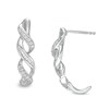 Thumbnail Image 1 of Previously Owned - 1/5 CT. T.W. Diamond Cascading Ribbon Drop Earrings in Sterling Silver