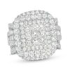 Thumbnail Image 1 of Previously Owned - 4 CT. T.W. Princess-Cut Composite Diamond Multi-Row Split Shank Engagement Ring in 10K White Gold