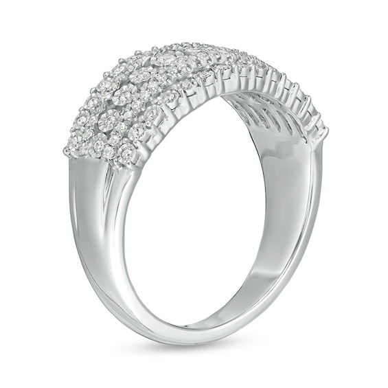 Previously Owned - 1/4 CT. T.w. Diamond Multi-Row Ring in 10K White Gold