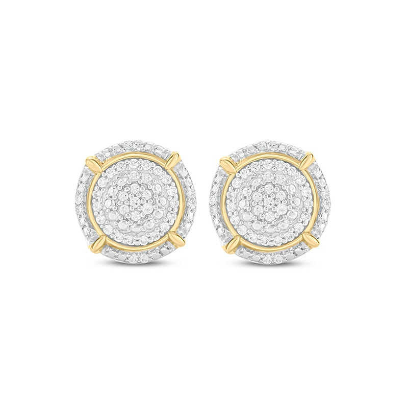 Main Image 2 of Previously Owned - 1/5 CT. T.W. Composite Diamond Frame Compass Stud Earrings in 10K Gold