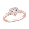 Thumbnail Image 1 of Previously Owned - 5.0mm Heart-Shaped Morganite, White Topaz and Diamond Accent Ring in Sterling Silver