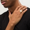 Thumbnail Image 2 of Previously Owned - Men's 1/10 CT. T.W. Diamond Beaded Octagonal Cross Ribbed Shank Ring in 10K Two-Tone Gold