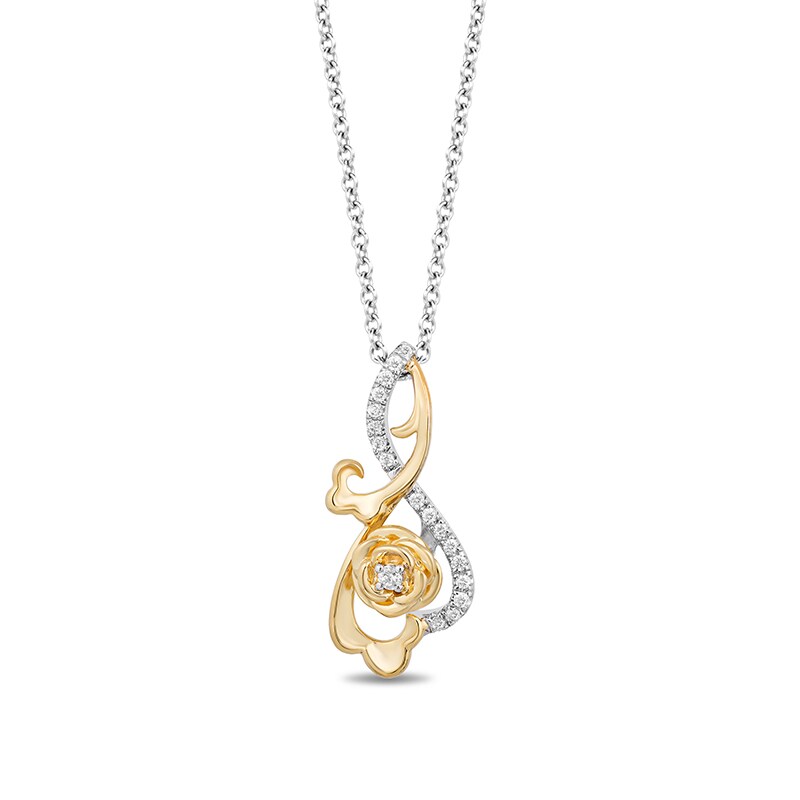 Main Image 1 of Previously Owned - Collector's Edition Enchanted Disney Beauty and the Beast 30th Anniversary Diamond Pendant