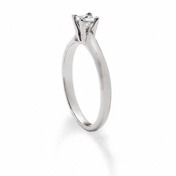 Previously Owned - 1/2 CT. Square-Cut Diamond Solitaire Engagement Ring in 18K White Gold - Signature Collection