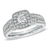 Thumbnail Image 1 of Previously Owned - 1 CT. T.W. Princess-Cut Diamond Frame Engagement Ring in 14K White Gold