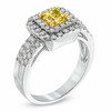 Thumbnail Image 2 of Previously Owned - 1 CT. T.W. Enhanced Yellow and White Diamond Double Frame Engagement Ring in 14K White Gold