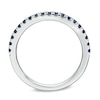 Thumbnail Image 3 of Previously Owned - Vera Wang Love Collection Blue Sapphire Wedding Band in 14K White Gold