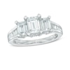 Thumbnail Image 1 of Previously Owned - 3 CT. T.W. Emerald-Cut Diamond Past Present Future® Ring in 14K White Gold (I/I1)