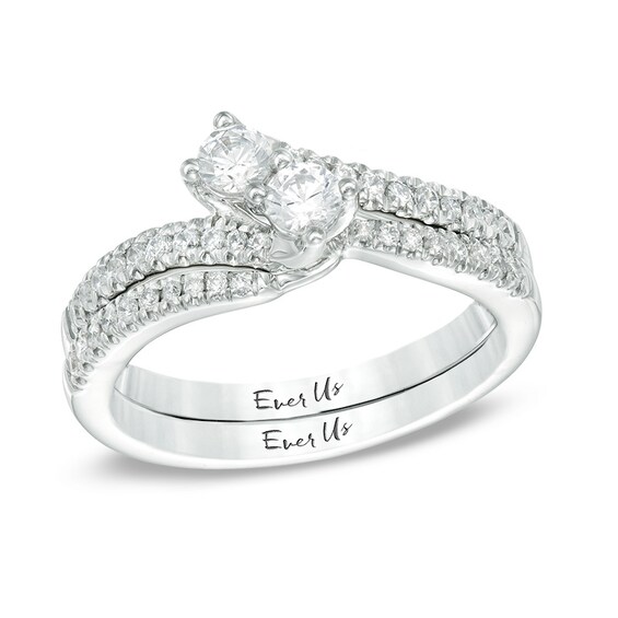 Previously Owned - Ever Us® 1/8 CT. T.w. Diamond Contour Band in 14K White Gold