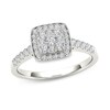 Thumbnail Image 1 of Previously Owned - 1/2 CT. T.W. Composite Diamond Square Frame Vintage-Style Engagement Ring in 14K White Gold