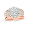 Thumbnail Image 1 of Previously Owned - 1 CT. T.W. Composite Diamond Frame Multi-Row Bridal Set in 10K Rose Gold