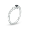 Thumbnail Image 2 of Previously Owned - Vera Wang Love Collection Princess-Cut Sapphire and 1/6 CT. T.W. Diamond Ring in Sterling Silver