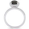 Thumbnail Image 3 of Previously Owned - 2 CT. T.W. Enhanced Black and White Diamond Frame Engagement Ring in 10K White Gold
