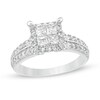 Thumbnail Image 1 of Previously Owned - 1 CT. T.W. Quad Princess-Cut Diamond Frame Engagement Ring in 10K White Gold
