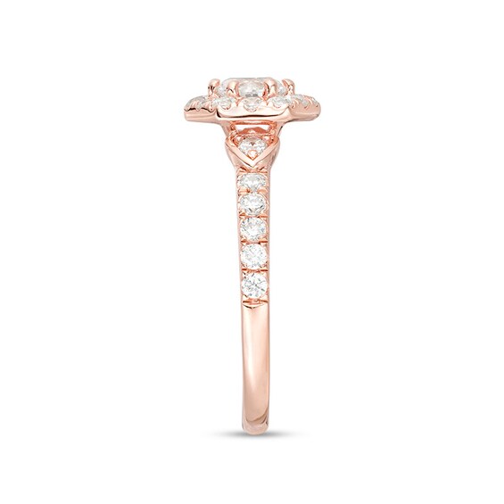 Previously Owned - 1 CT. T.w. Diamond Hexagon Frame Engagement Ring in 14K Rose Gold