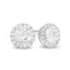 Thumbnail Image 1 of Previously Owned - 3/4 CT. T.W. Diamond Frame Stud Earrings in 14K White Gold