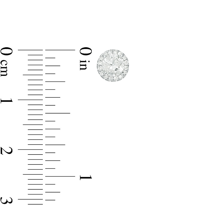 Main Image 3 of Previously Owned - 3/4 CT. T.W. Diamond Frame Stud Earrings in 14K White Gold