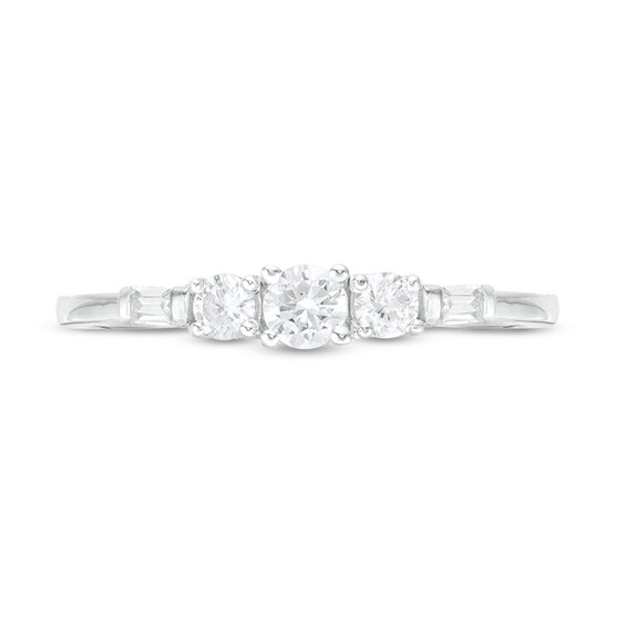 Previously Owned - 1/3 CT. T.w. Diamond Three Stone Engagement Ring in 10K White Gold
