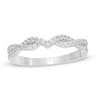 Thumbnail Image 1 of Previously Owned - 1/5 CT. T.W. Diamond Twist Shank Anniversary Band in 14K White Gold