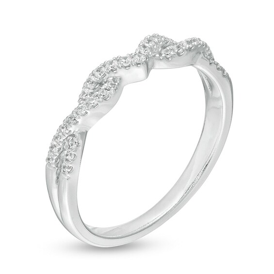 Previously Owned - 1/5 CT. T.w. Diamond Twist Shank Anniversary Band in 14K White Gold