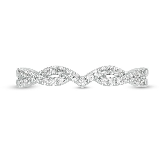 Previously Owned - 1/5 CT. T.w. Diamond Twist Shank Anniversary Band in 14K White Gold