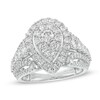 Thumbnail Image 1 of Previously Owned - 2 CT. T.W. Composite Diamond Pear-Shaped Frame Engagement Ring in 10K White Gold