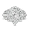 Thumbnail Image 4 of Previously Owned - 2 CT. T.W. Composite Diamond Pear-Shaped Frame Engagement Ring in 10K White Gold