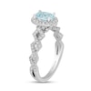 Thumbnail Image 2 of Previously Owned - Enchanted Disney Elsa Oval Aquamarine and 1/4 CT. T.W. Diamond Engagement Ring in 14K White Gold