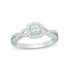 Thumbnail Image 1 of Previously Owned - 1/2 CT. T.W. Princess-Cut Diamond Frame Twist Engagement Ring in 14K White Gold