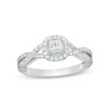 Thumbnail Image 0 of Previously Owned - 1/2 CT. T.W. Princess-Cut Diamond Frame Twist Engagement Ring in 14K White Gold