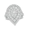 Thumbnail Image 1 of Previously Owned - 4 CT. T.W. Diamond Layered Teardrop Frame Engagement Ring in 10K White Gold