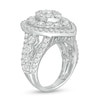 Thumbnail Image 3 of Previously Owned - 4 CT. T.W. Diamond Layered Teardrop Frame Engagement Ring in 10K White Gold