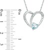 Thumbnail Image 2 of Previously Owned - 6.0mm Heart-Shaped Aquamarine and Lab-Created White Sapphire Heart Pendant in Sterling Silver