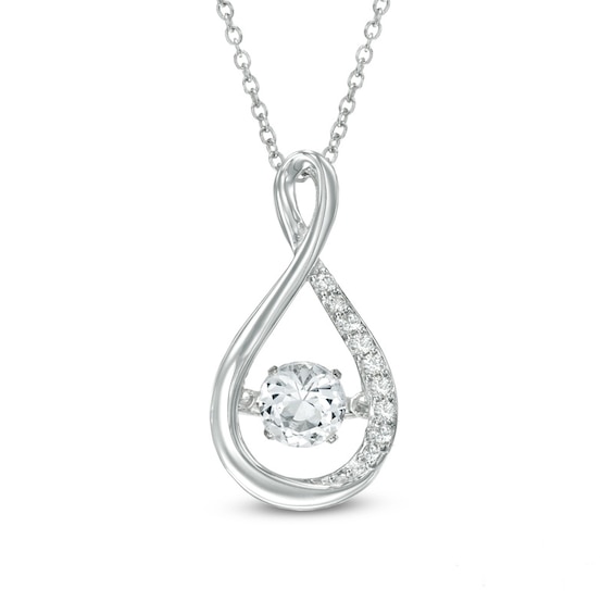 Previously Owned - 4.5mm Lab-Created White Sapphire Infinity Pendant in Sterling Silver