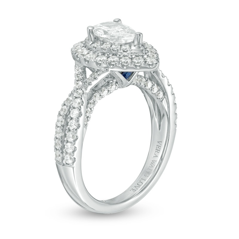 Main Image 2 of Previously Owned - Vera Wang Love Collection 1-5/8 CT. T.W. Pear-Shaped Diamond Engagement Ring in 14K White Gold
