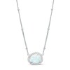 Thumbnail Image 1 of Previously Owned - Lab-Created Opal and White Sapphire Frame Necklace in Sterling Silver - 16"