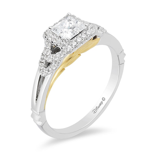 Previously Owned - Enchanted Disney Pocahontas 3/4 CT. T.w. Princess-Cut Diamond Engagement Ring in 14K Two-Tone Gold