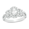 Thumbnail Image 1 of Previously Owned - 2 CT. T.W. Oval Diamond Past Present Future® Frame Twist Engagement Ring in 14K White Gold