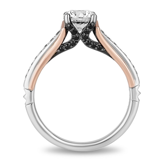 Previously Owned - Enchanted Disney Villains Maleficent 1 CT. T.w. Enhanced Black and White Diamond Engagement Ring